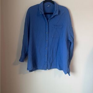 Old Navy Gauze Blue Shirt